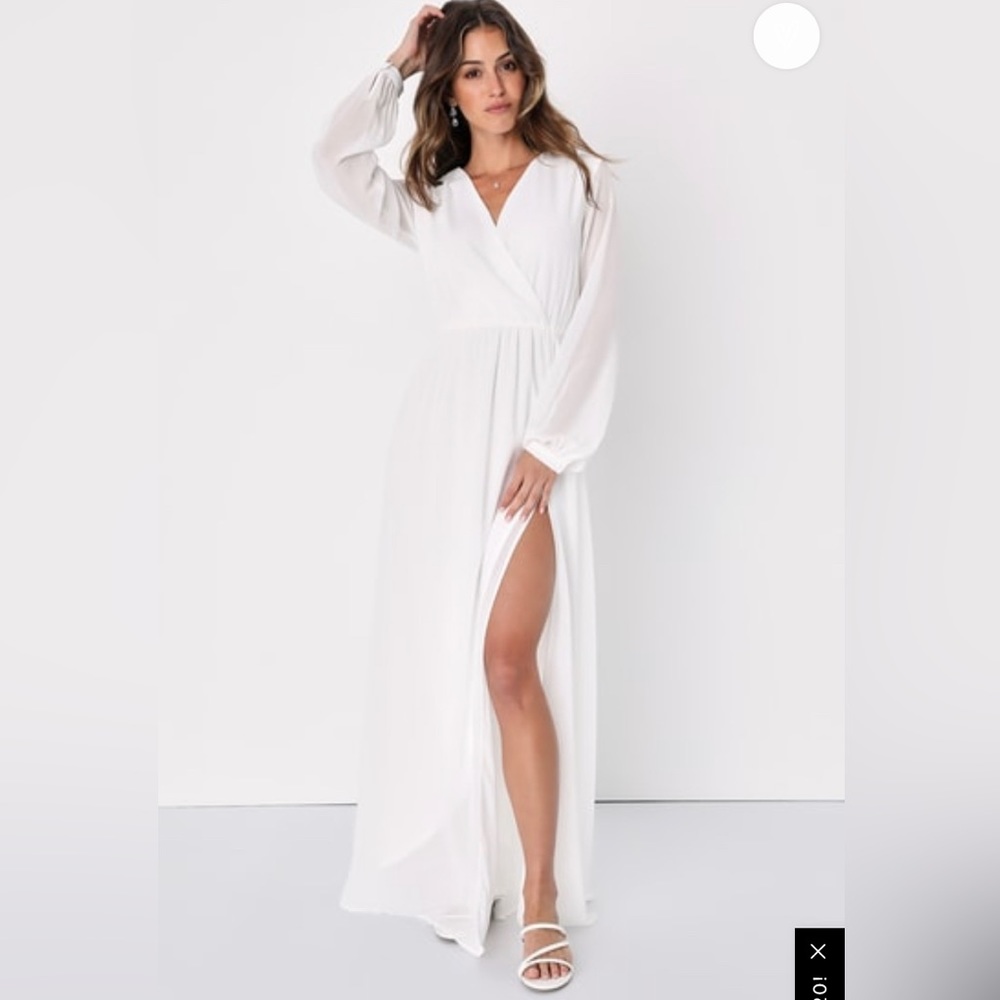 Wondrous Water Lilies White Maxi Dress